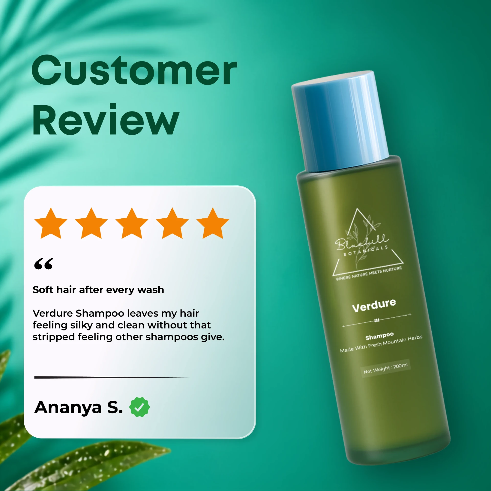 Verdure Shampoo — Deep Moisture, Soft Skin & Daily Comfort | Bluehill Botanicals