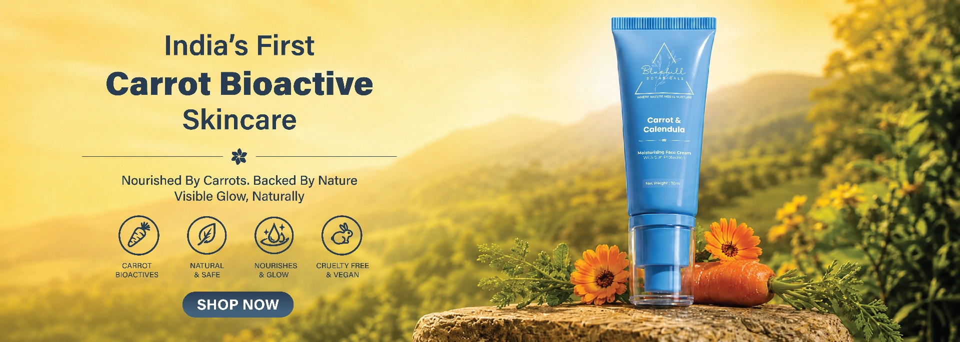 Carrot & Calendula Face Cream — enriched with fresh beta-carotene, antioxidant-rich formulae