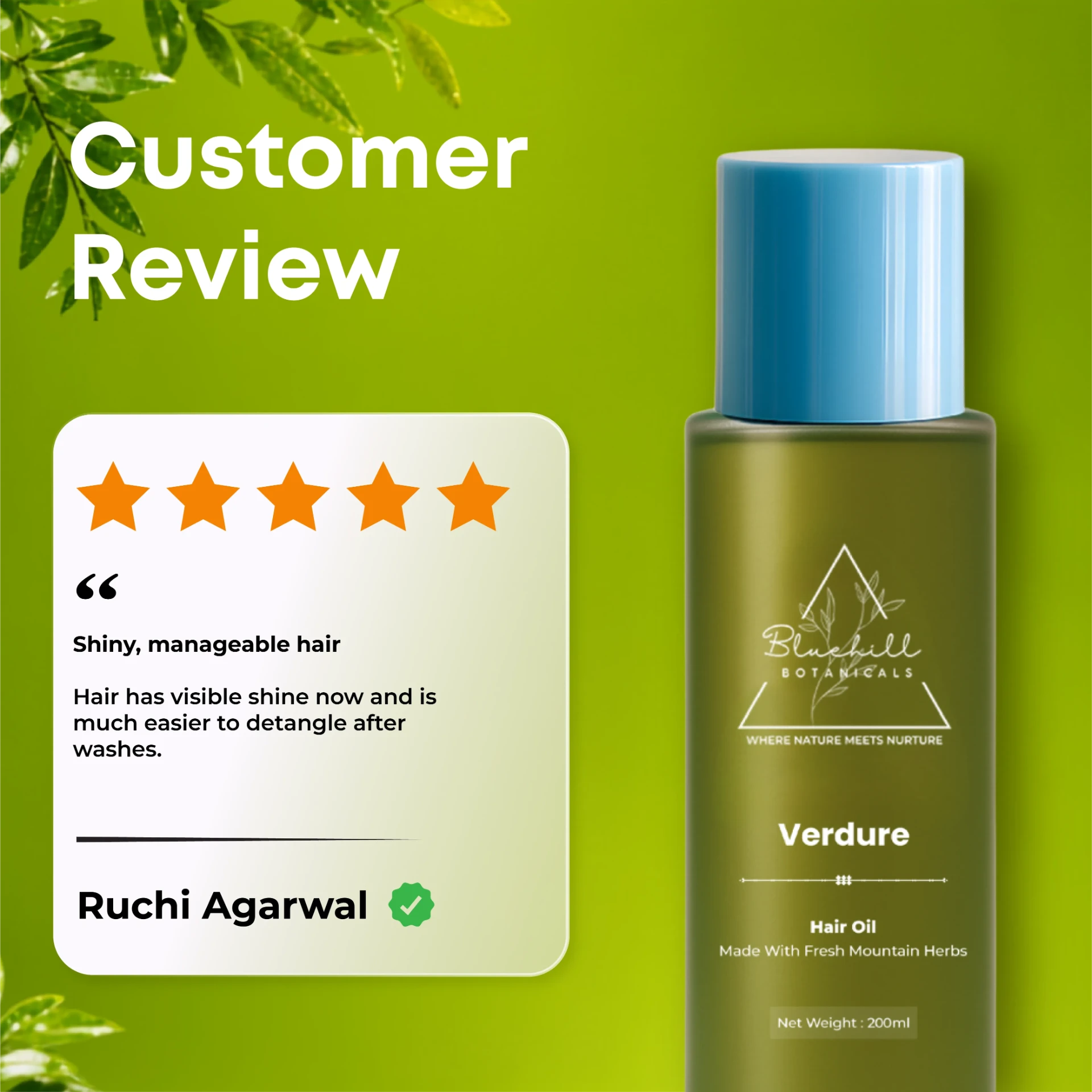 Verdure Hair Oil — Deep Moisture, Soft Skin & Daily Comfort | Bluehill Botanicals