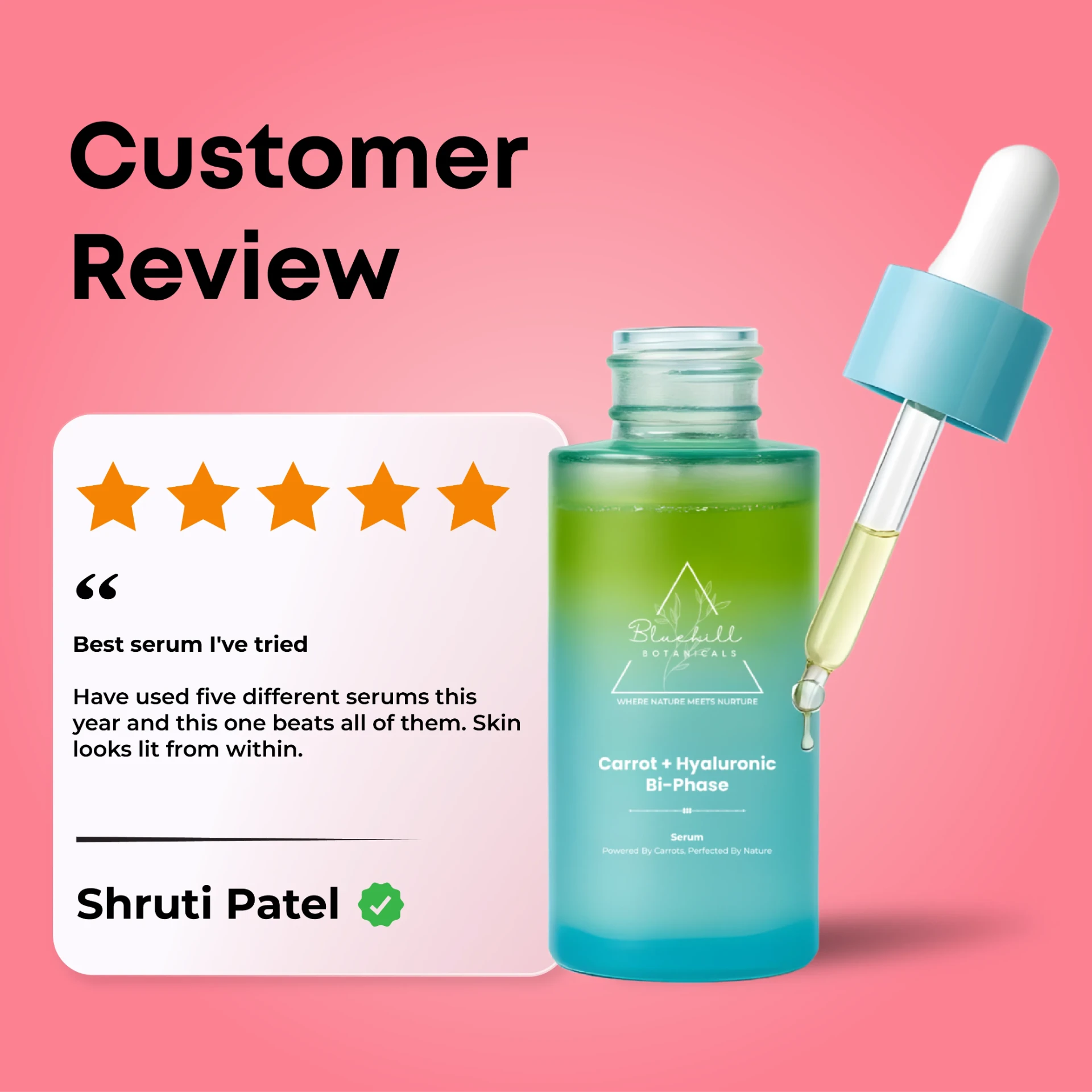 Carrot & Hyaluronic Bi-Phase Serum — Deep Moisture, Soft Skin & Daily Comfort | Bluehill Botanicals