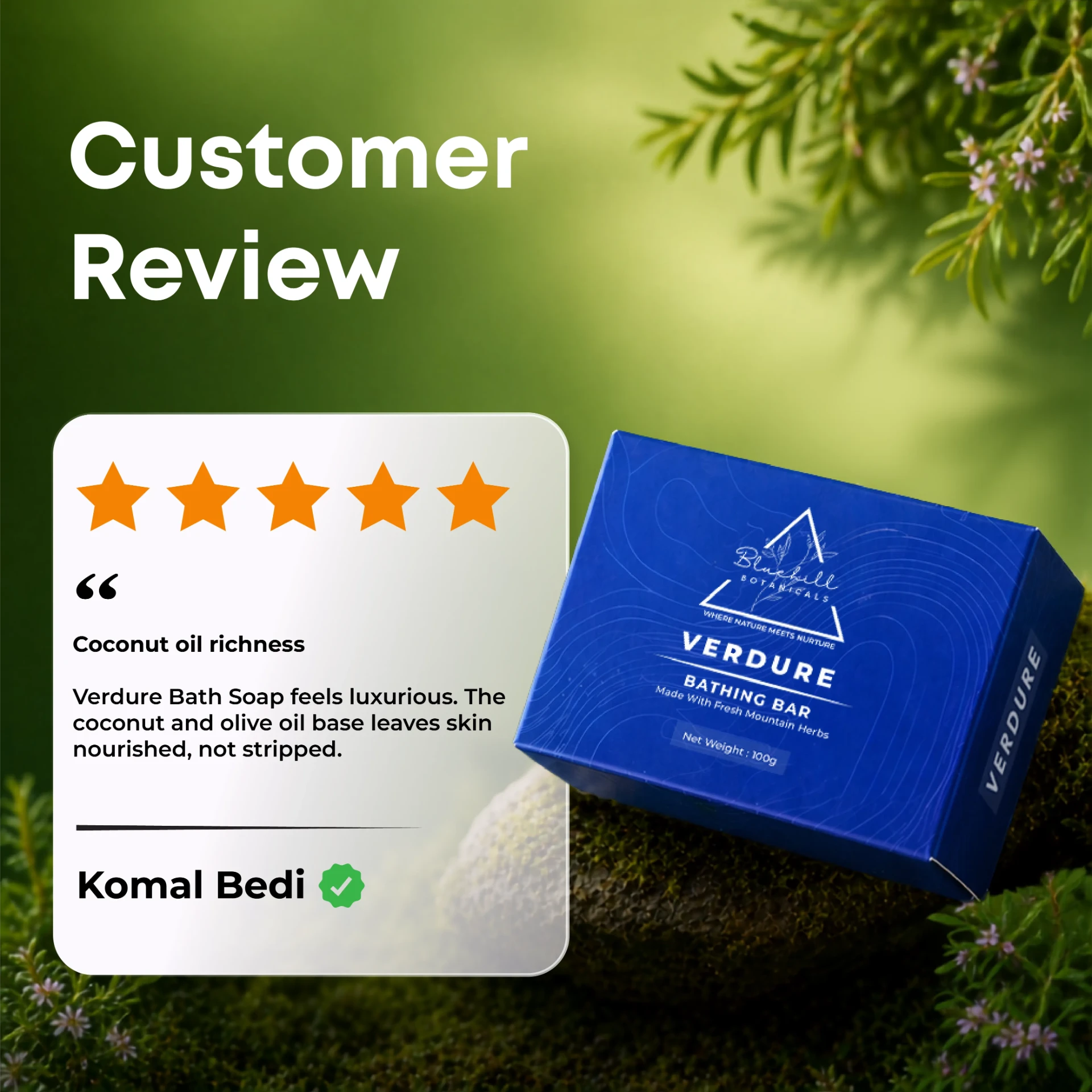Verdure Bath Soap — Deep Moisture, Soft Skin & Daily Comfort | Bluehill Botanicals