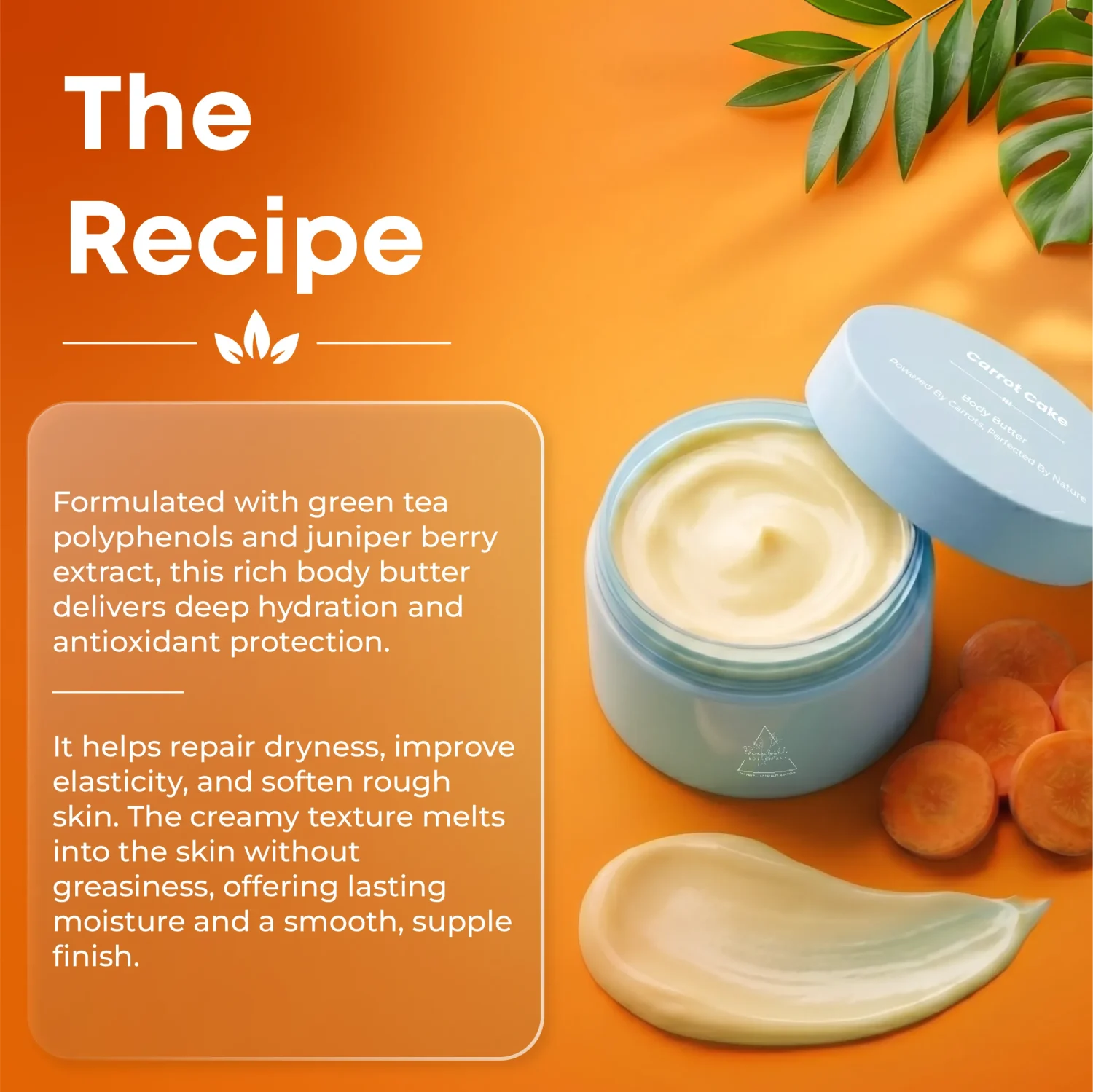 Carrot Cake Body Butter for Deep Moisture, Soft Skin & Daily Comfort with Carrot & Shea Butter