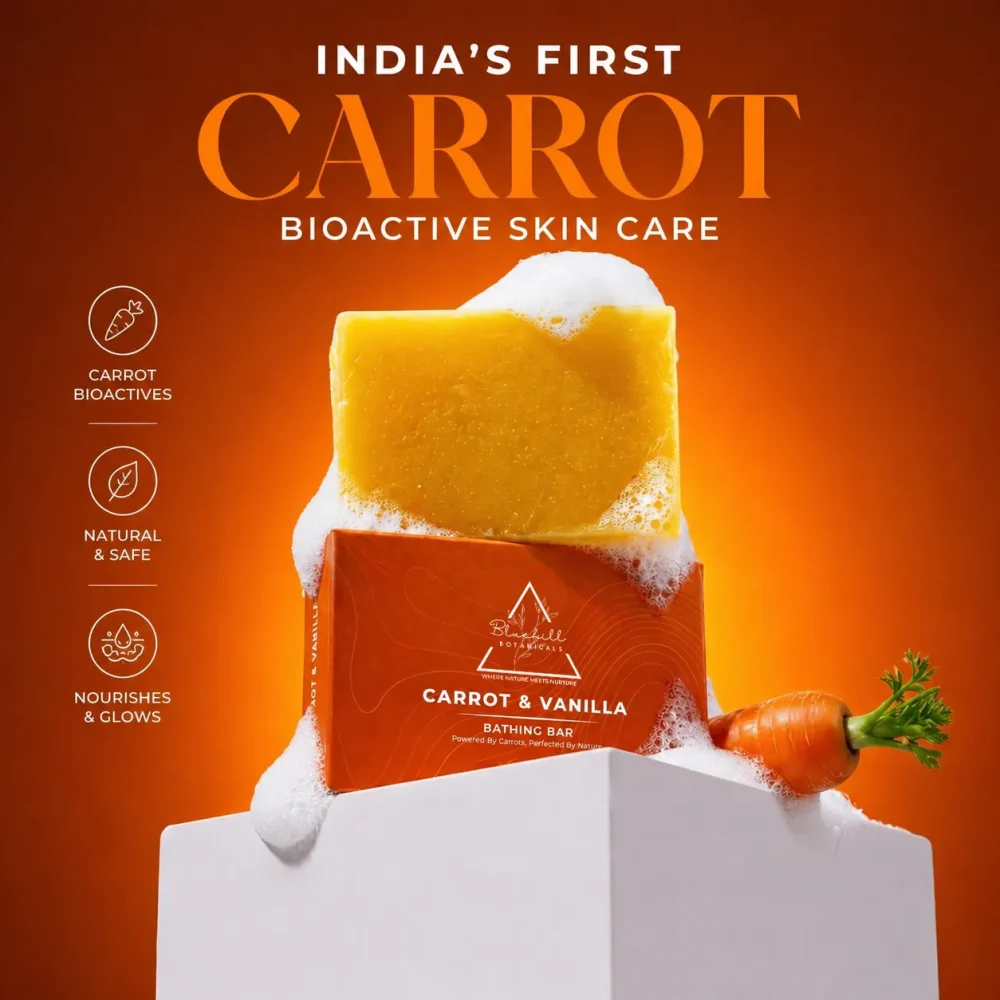 Carrot & Vanilla Bath Soap for Moisturised, Comfortable Skin ( Family Pack of 3)