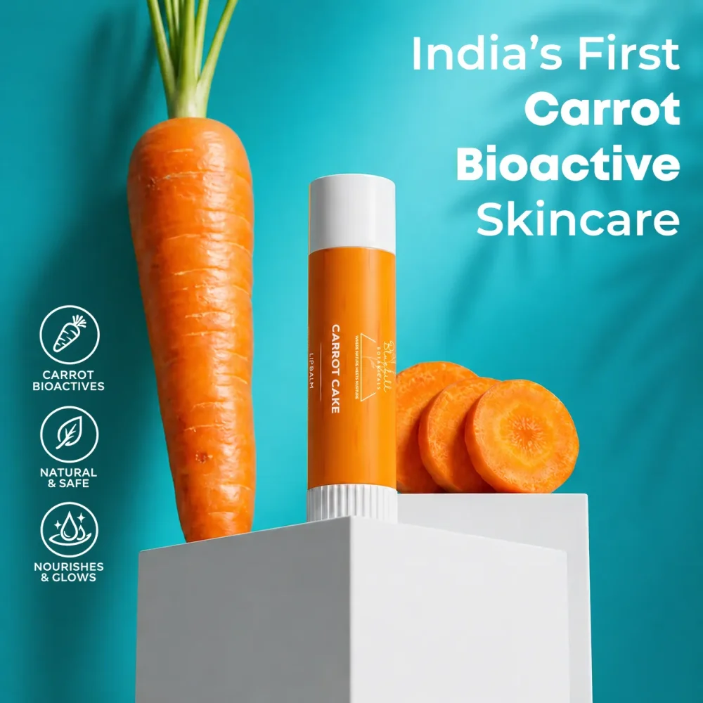 Carrot & Vanilla Lip Balm for Soft, Nourished & Comfortable Lips with the goodness of Carrot extract, Vanilla extract & Coconut Butter
