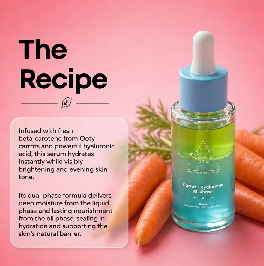 Carrot & Hyaluronic Bi-Phase Serum for Hydration, Glow & Skin Comfort