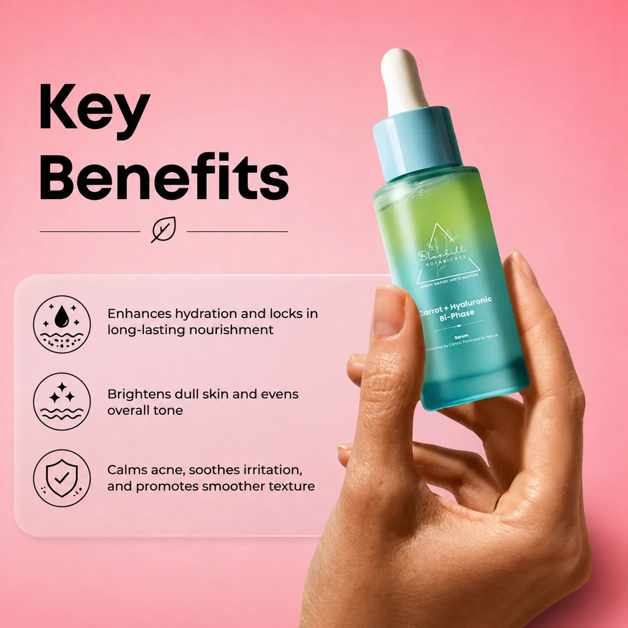 Carrot & Hyaluronic Bi-Phase Serum for Hydration, Glow & Skin Comfort